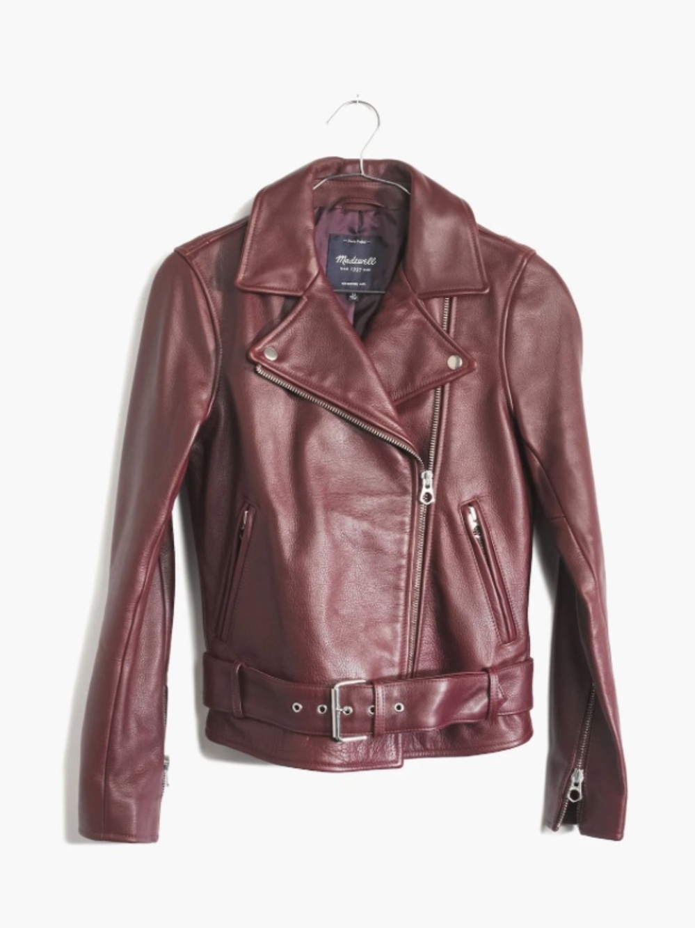 Madewell Ultimate Leather Moto Jacket in Vintage Merlot
